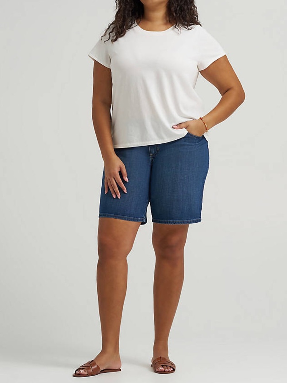 Lee Mid-Length Bermuda Denim Shorts - Blue Jean